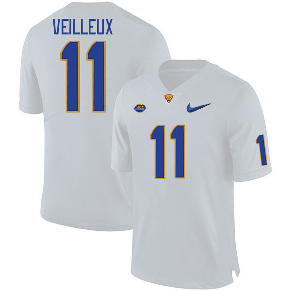 Men #11 Christian Veilleux Pitt Panthers College Football Jerseys Stitched Sale-White